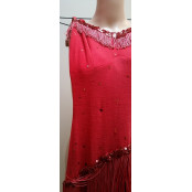 Ain't Misbehavin - Sexy Red Fringed & Sequined Dancer's Dress